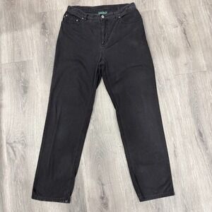 LRL Lauren Jeans Co. Ralph Lauren 10P Classic Straight Black Jeans Stretch